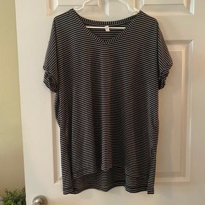 Black & White Striped Casual Top